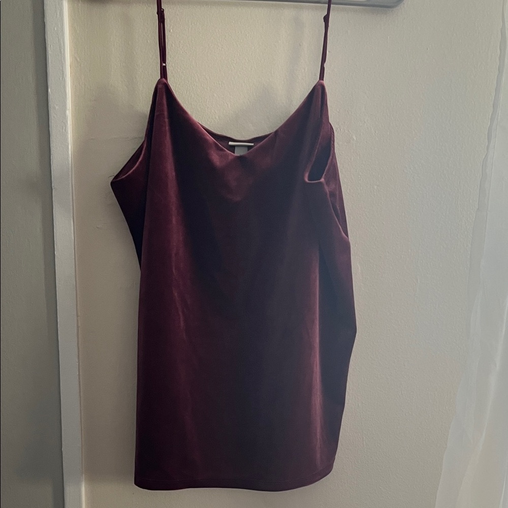a new day Burgundy Velvet Camisole Top